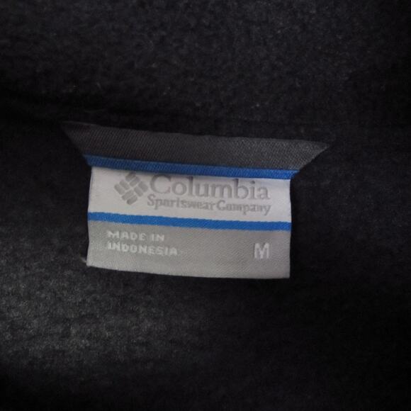 Columbia Jacket Mens Medium Black Fleece Full Zip Outdoor Hiking Warm Coat - Picture 3 of 8